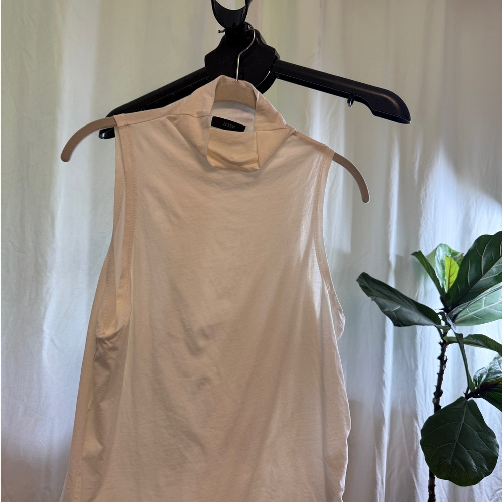 J. Crew Sleeveless Turtleneck Tank Top in Cream